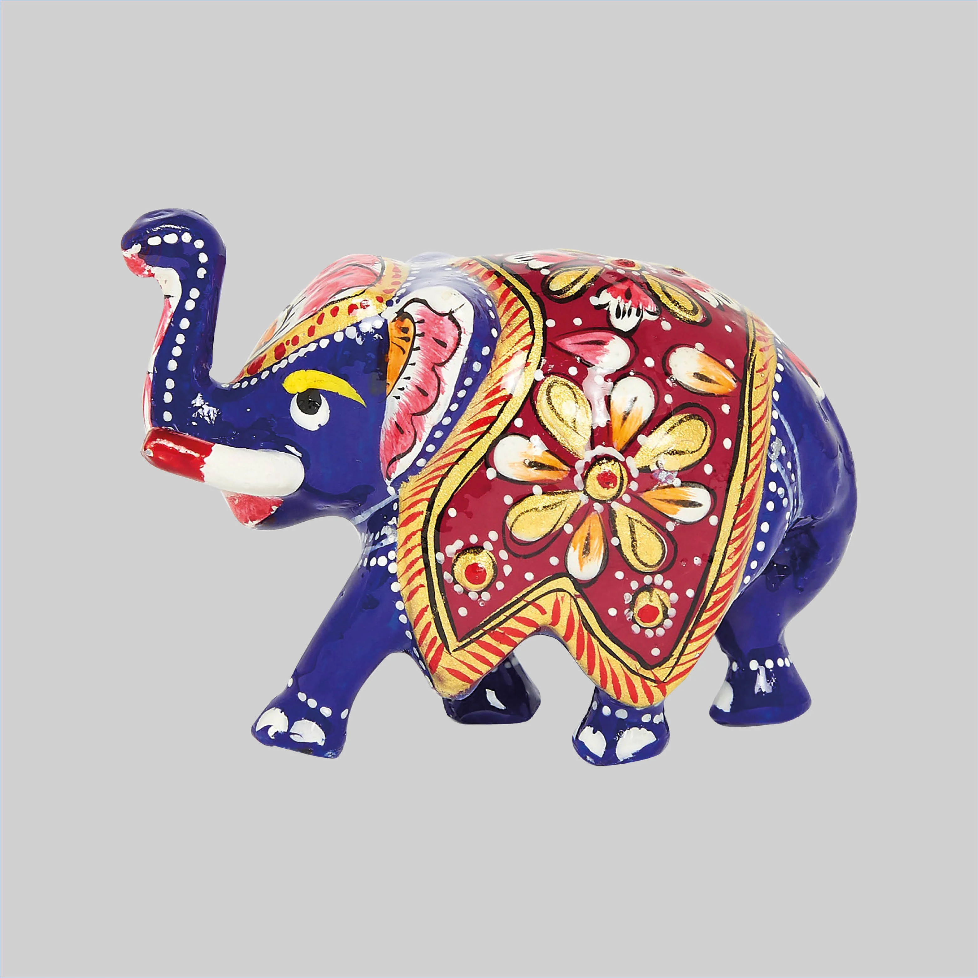 Metal Enamel Handpainted Elephant with Jhuldar 2 in_1 | Indian product Online Shopping Store