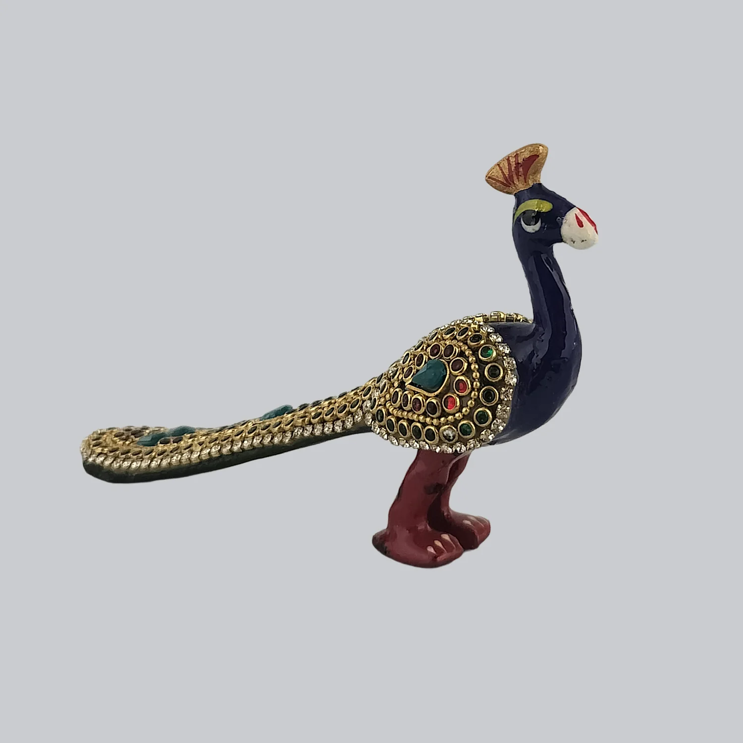 Metal Enamel Peacock with Ring Stonework 3 in_1 | Indian product Online Shopping Store
