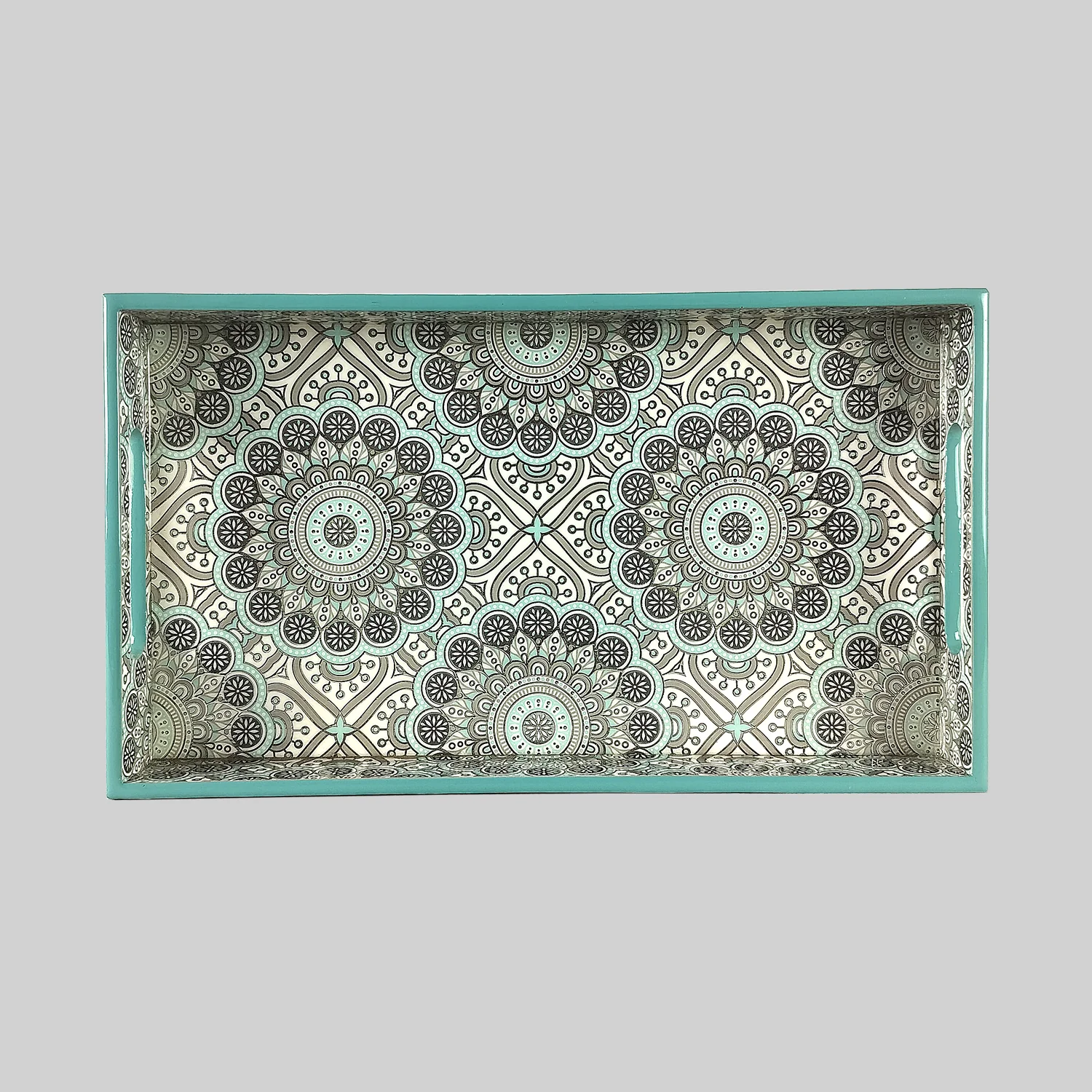 Mint Green Small Tray with Silver Foiling_1 | Indian product Online Shopping Store