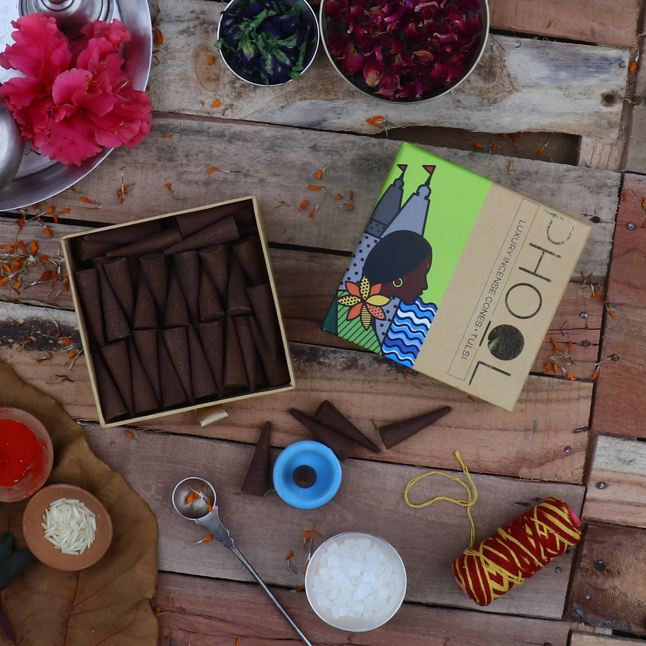 Phool Natural Incense Cones - Tulsi_1 | Indian product Online Shopping Store