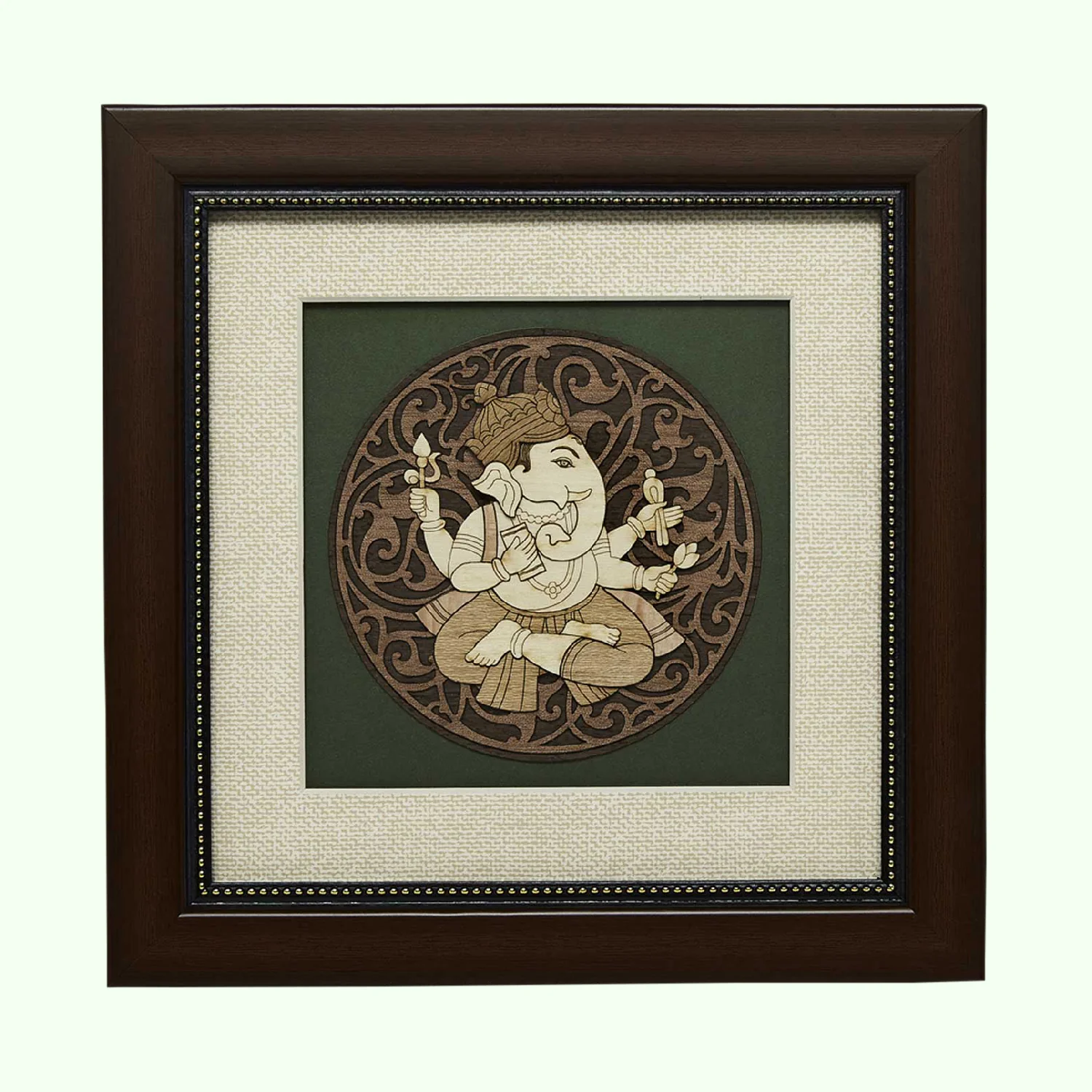 Pothi Ganesha Wood Art Frame 8 in x 8 in_1 | Indian product Online Shopping Store