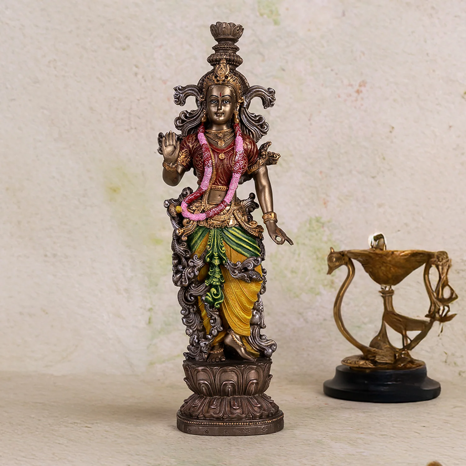 Resin Radha Standing in Bronze Finish 14 in_1 | Indian product Online Shopping Store
