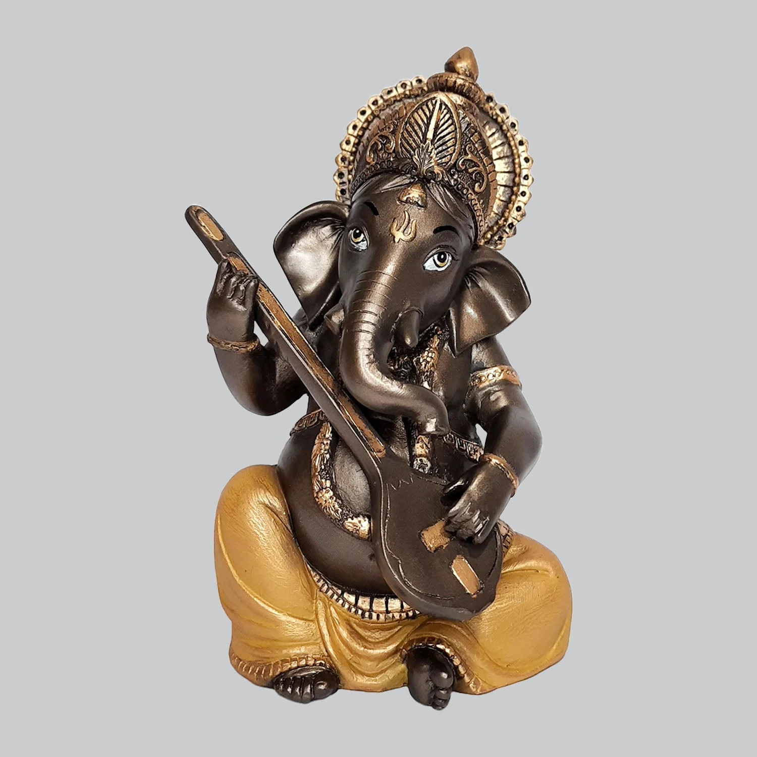 Resin Ganesha with Musical Sitar 7 in_1 | Indian product Online Shopping Store