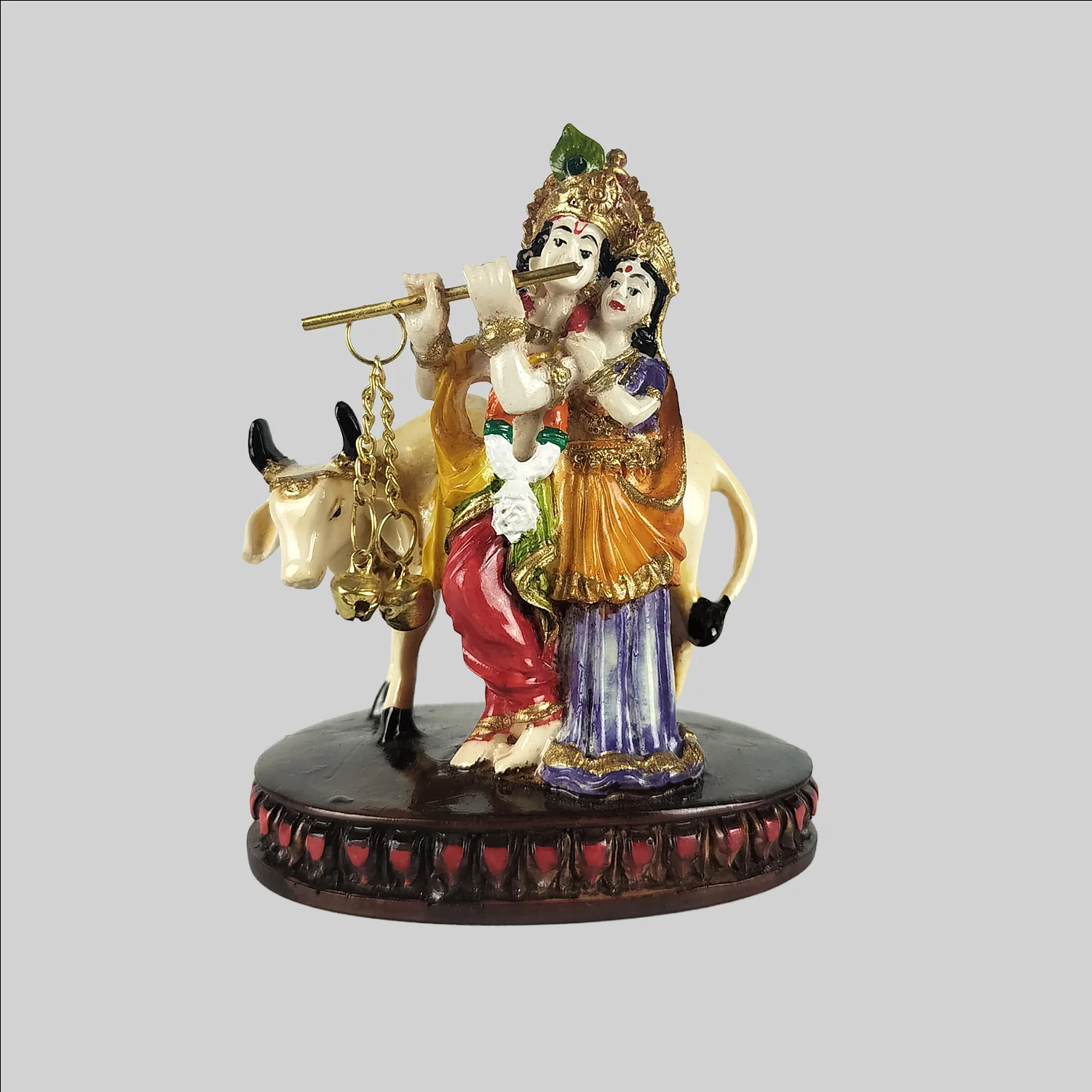Resin Radha Krishna Standing with Cow 4 in_1 | Indian product Online Shopping Store
