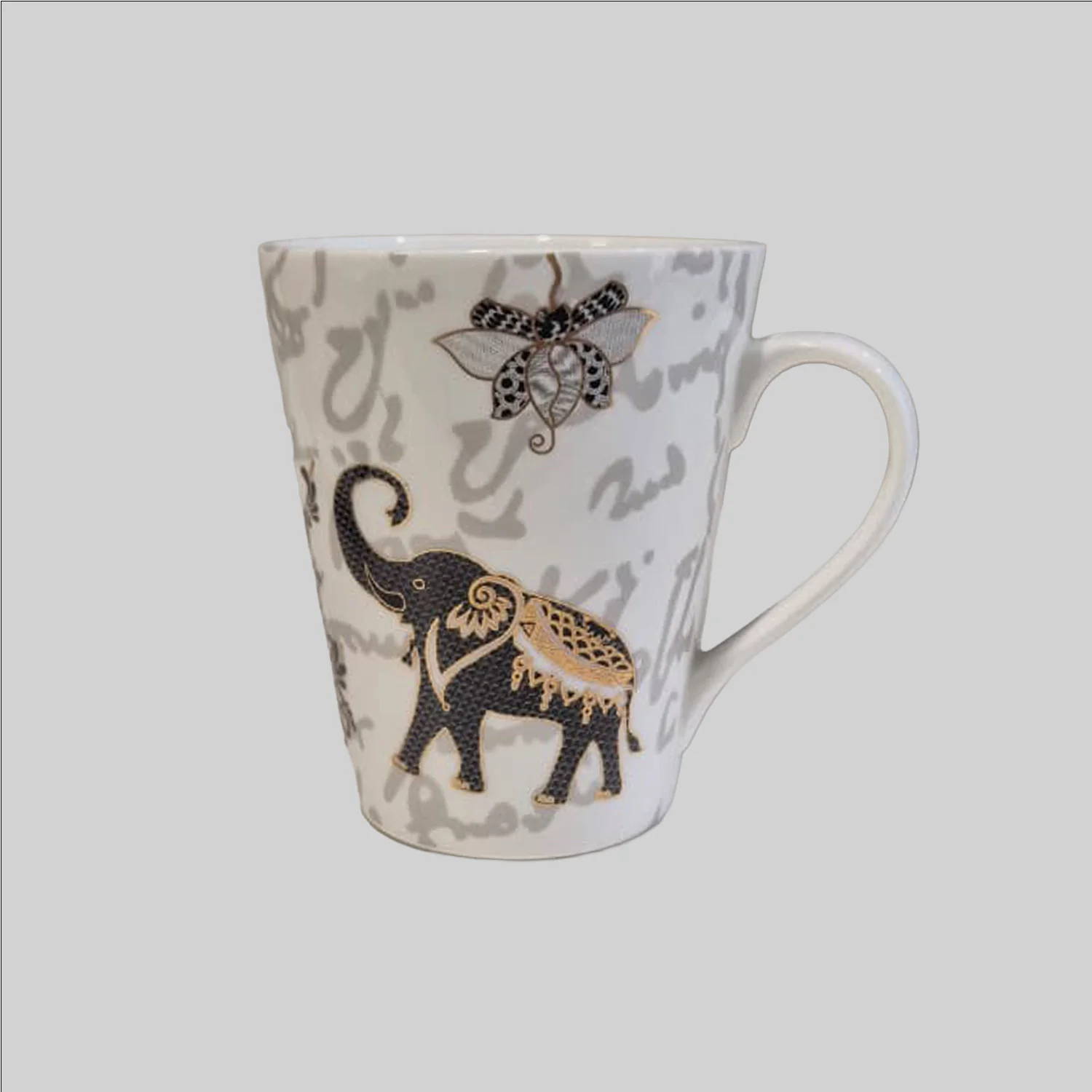 Royal Elephant Coffee Mug with Gold Foiling 340 ml | Indian product Online Shopping Store
