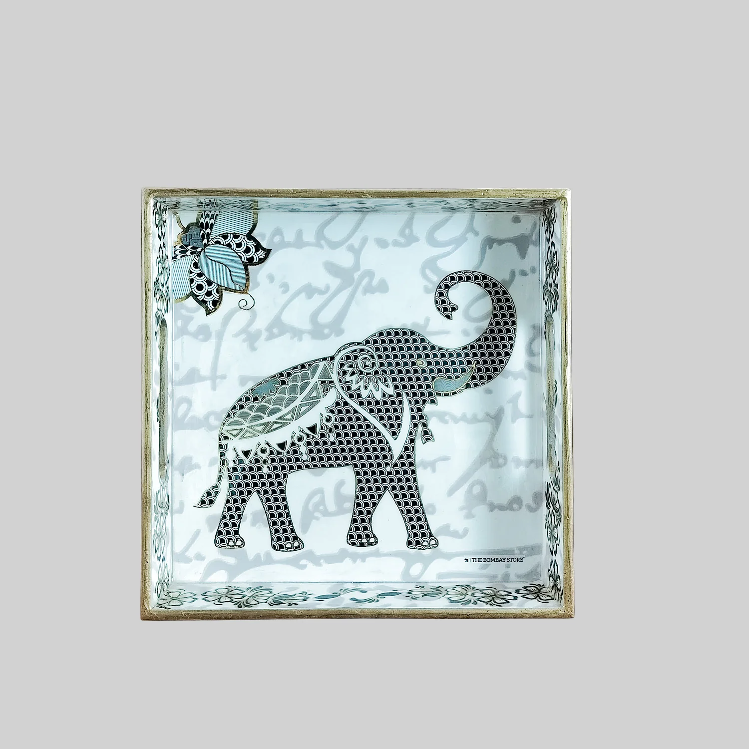 Royal Elephant Square Enamel Tray_1 | Indian product Online Shopping Store
