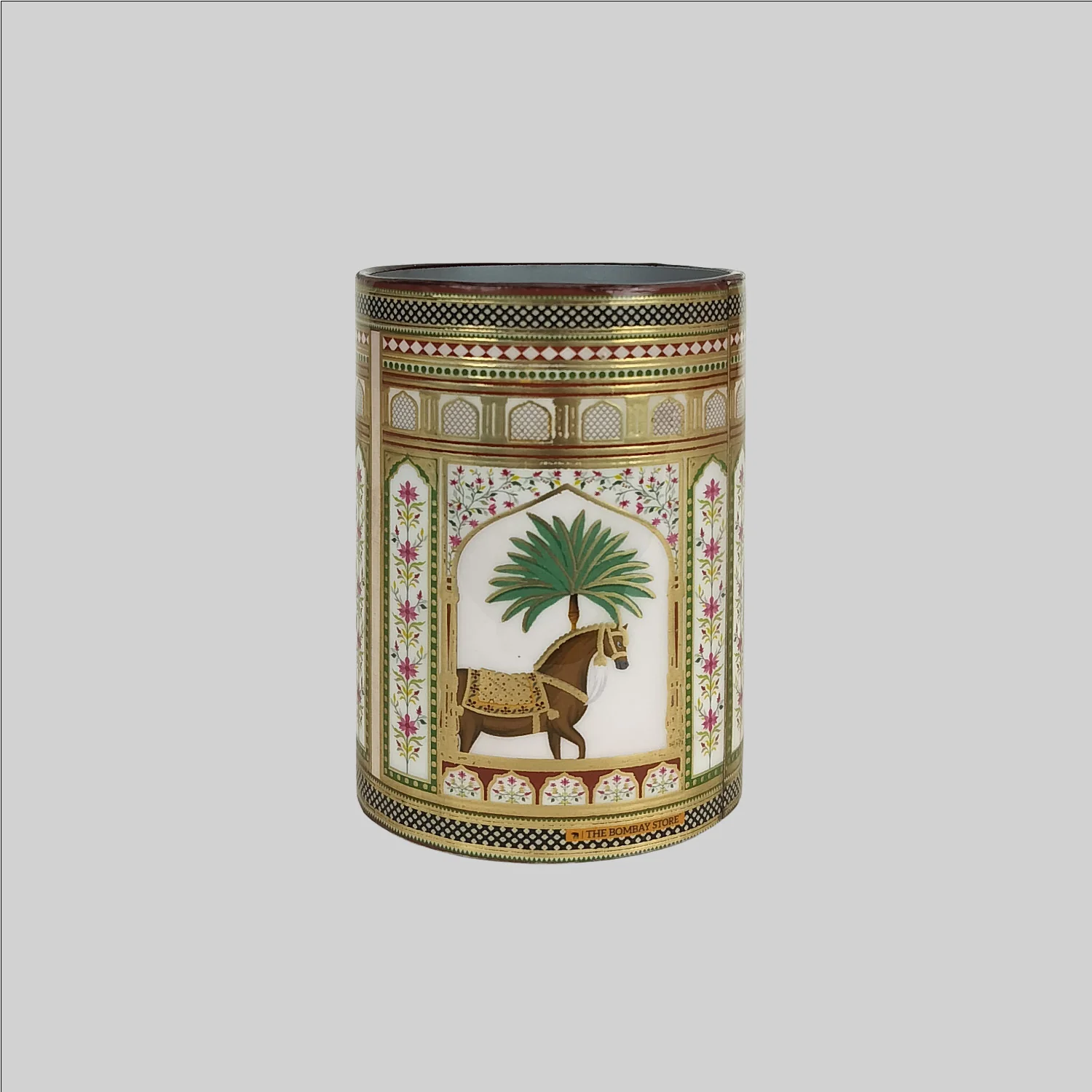 Royal Jharokha Round Penstand with Raised Gold Foiling_1 | Indian product Online Shopping Store