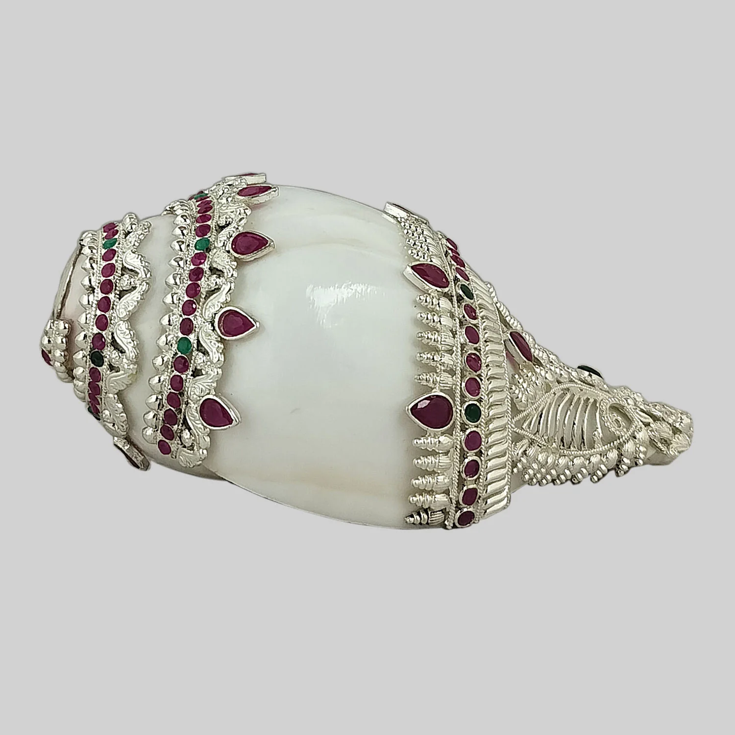 Shankh with Silver Cladding in Box 5 in_1 | Indian product Online Shopping Store