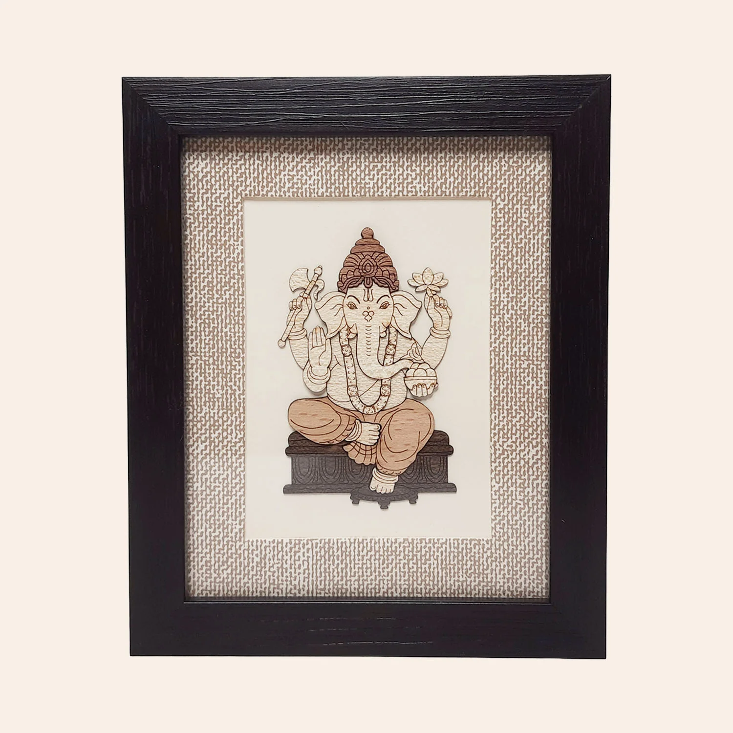Shri Ganesha Wood Art Frame 5 in x 6 in_1 | Indian product Online Shopping Store
