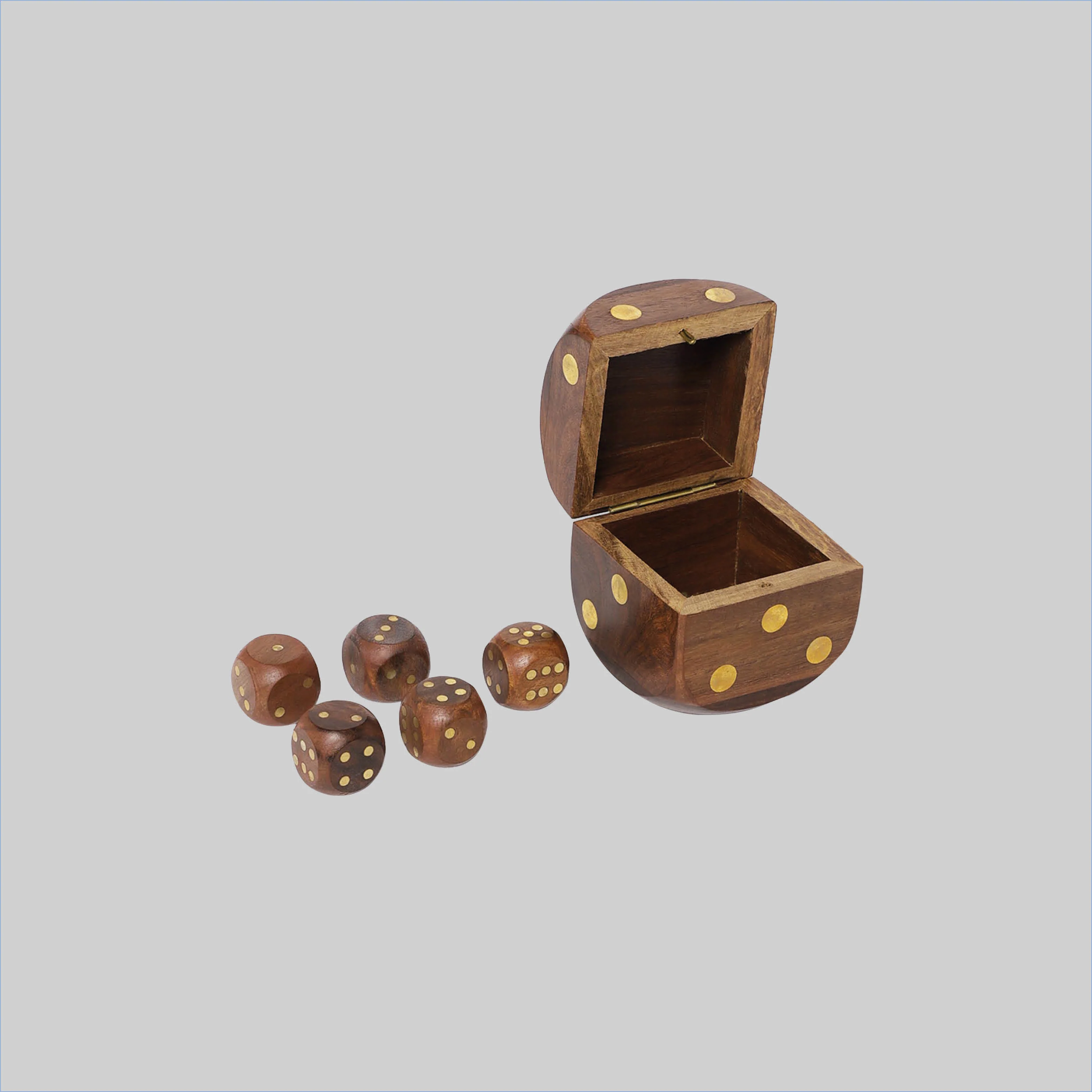 Wooden Antique Finish Dice Box 6 cm x 6 cm_1 | Indian product Online Shopping Store