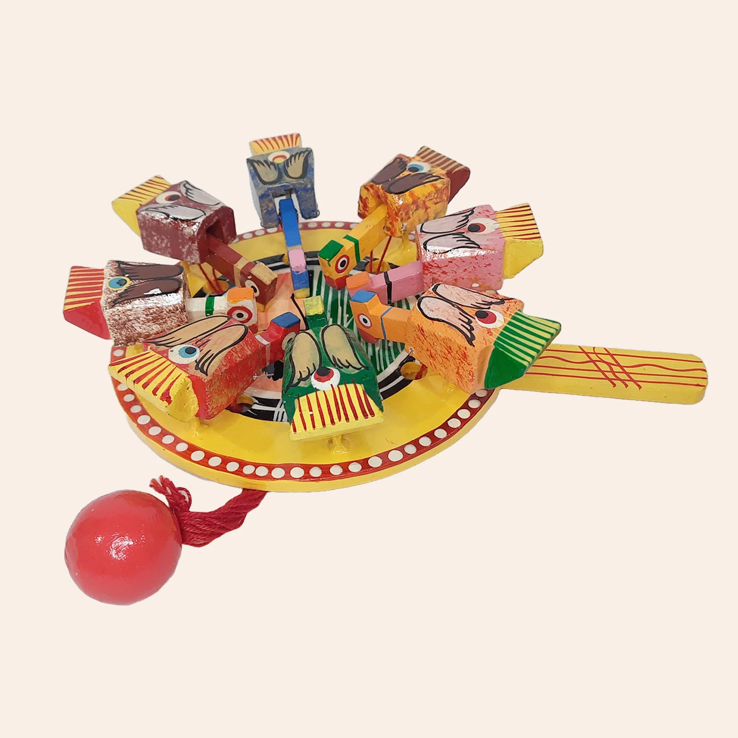 Wooden Moving Toy with 8 Birds Feeding | Indian product Online Shopping Store