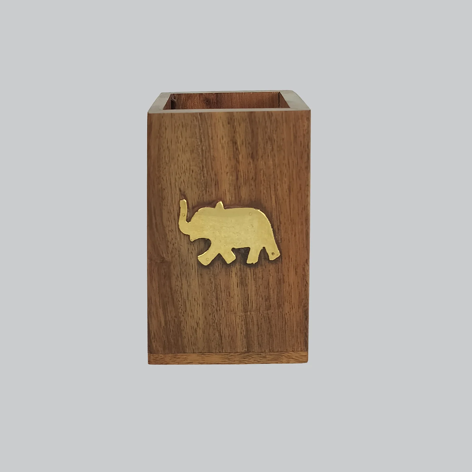 Wooden Penstand with Elephant Design in Brass_1 | Indian product Online Shopping Store