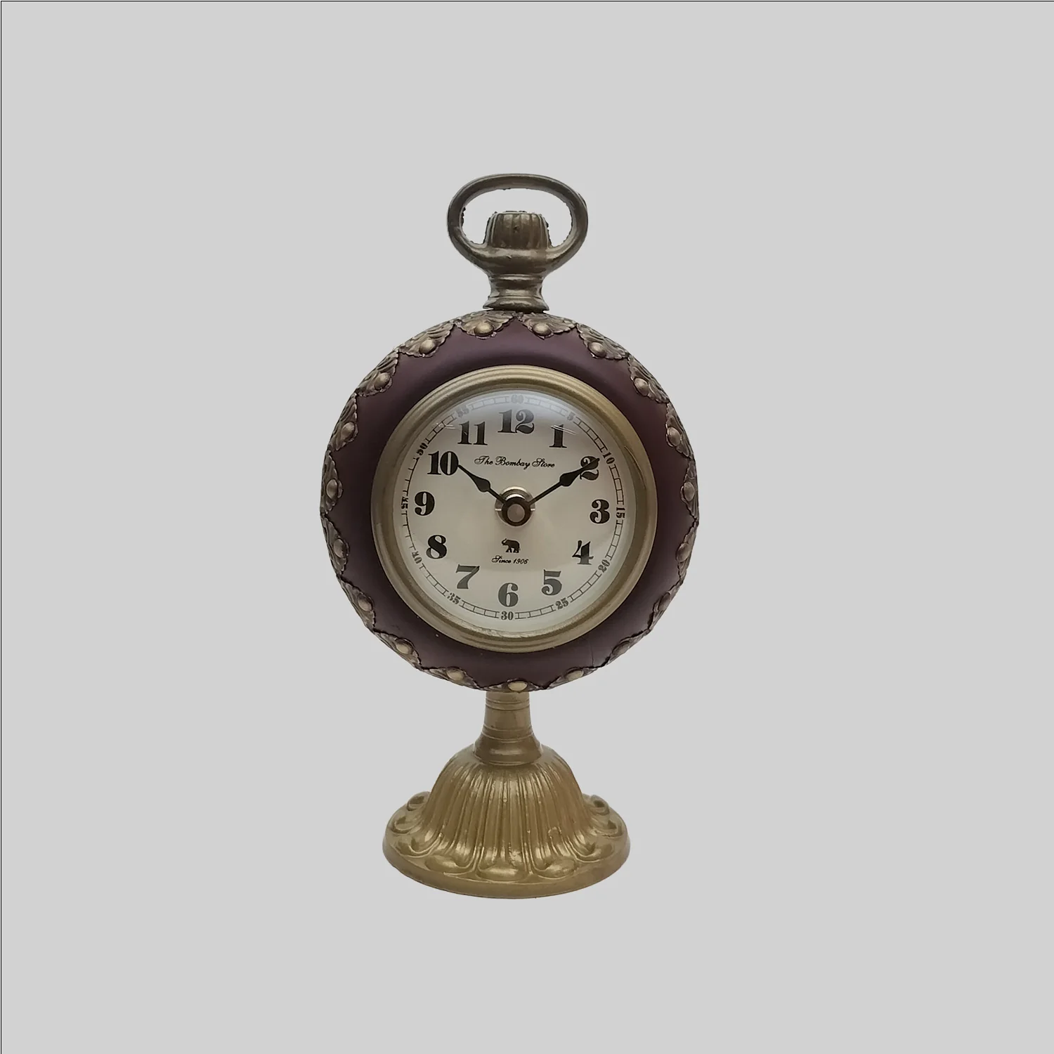 Wooden Round Table Clock with Brass Stand 8 in_1 | Indian product Online Shopping Store