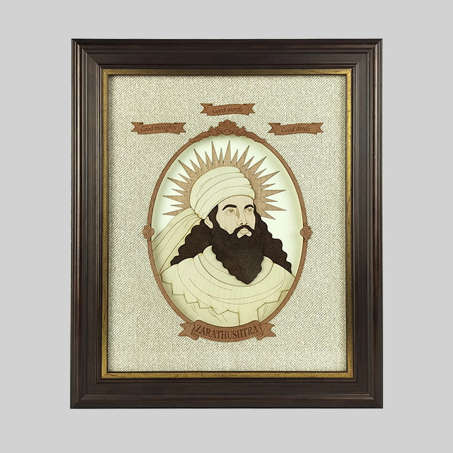 Zarethushtra Wood Art Frame 11 in x 13 in_1 | Indian product Online Shopping Store